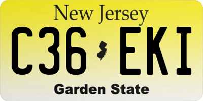 NJ license plate C36EKI