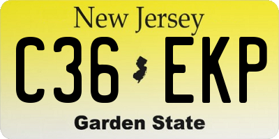 NJ license plate C36EKP