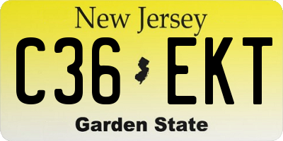 NJ license plate C36EKT