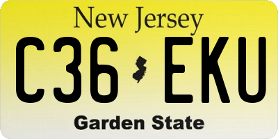 NJ license plate C36EKU