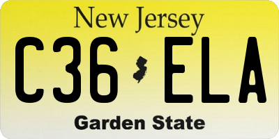 NJ license plate C36ELA