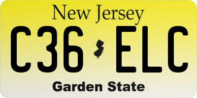 NJ license plate C36ELC
