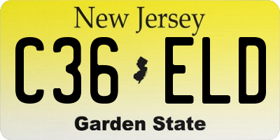 NJ license plate C36ELD