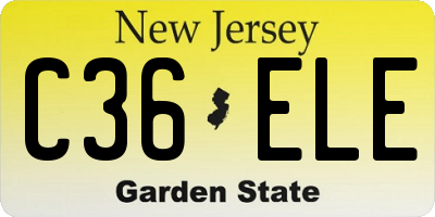 NJ license plate C36ELE