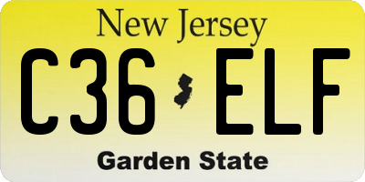 NJ license plate C36ELF