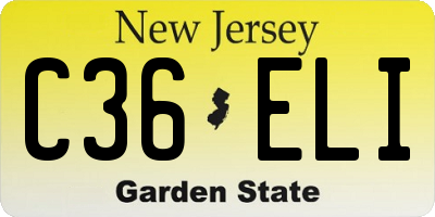 NJ license plate C36ELI