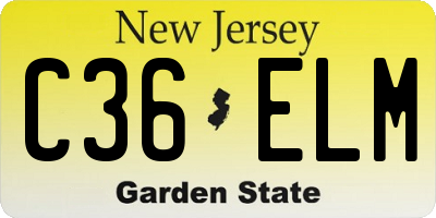 NJ license plate C36ELM