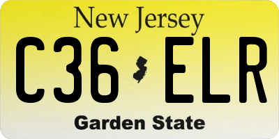 NJ license plate C36ELR