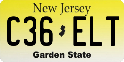 NJ license plate C36ELT