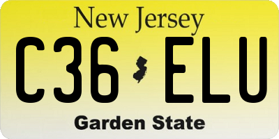 NJ license plate C36ELU
