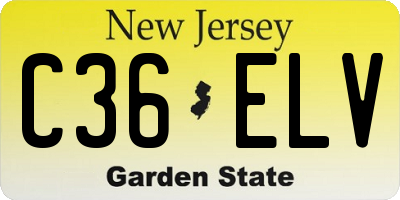 NJ license plate C36ELV