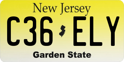 NJ license plate C36ELY
