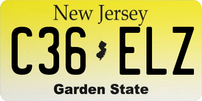 NJ license plate C36ELZ
