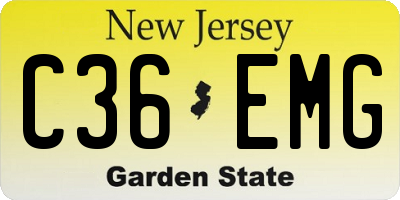 NJ license plate C36EMG