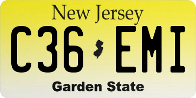 NJ license plate C36EMI