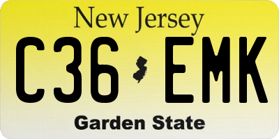 NJ license plate C36EMK