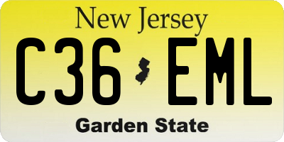 NJ license plate C36EML