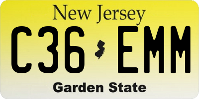 NJ license plate C36EMM