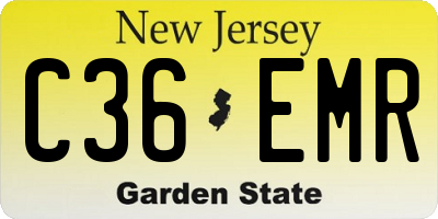 NJ license plate C36EMR