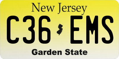 NJ license plate C36EMS