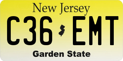 NJ license plate C36EMT