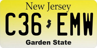 NJ license plate C36EMW