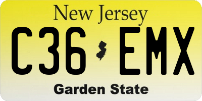 NJ license plate C36EMX