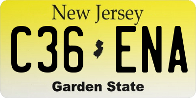 NJ license plate C36ENA