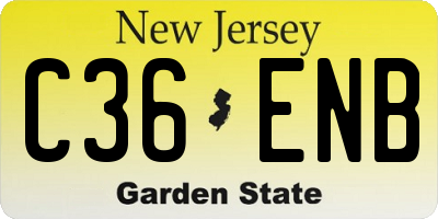 NJ license plate C36ENB