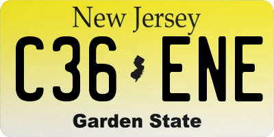 NJ license plate C36ENE