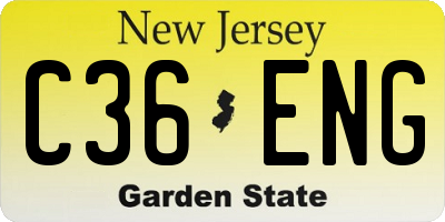 NJ license plate C36ENG