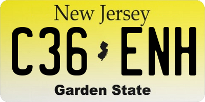 NJ license plate C36ENH
