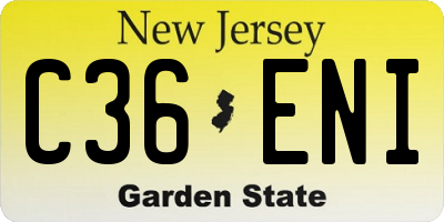 NJ license plate C36ENI