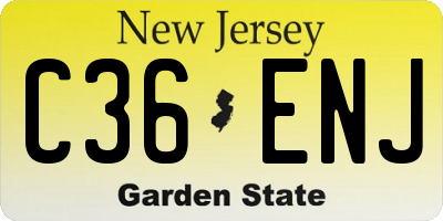 NJ license plate C36ENJ