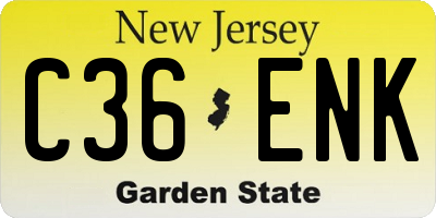 NJ license plate C36ENK