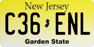 NJ license plate C36ENL