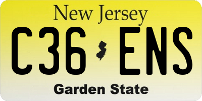 NJ license plate C36ENS