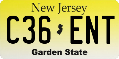 NJ license plate C36ENT