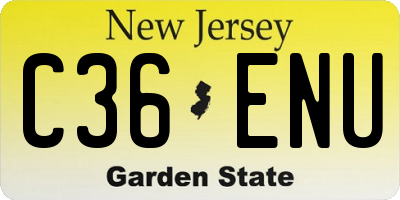 NJ license plate C36ENU