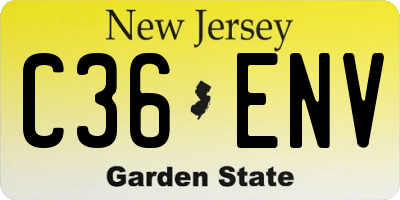 NJ license plate C36ENV