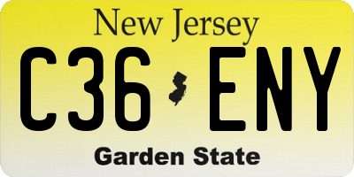 NJ license plate C36ENY