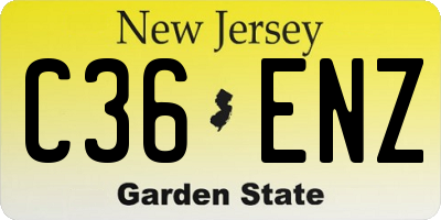 NJ license plate C36ENZ