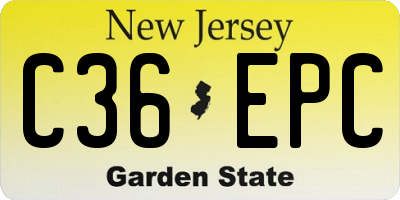 NJ license plate C36EPC