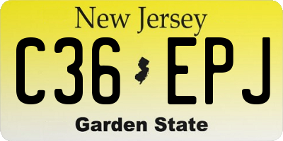 NJ license plate C36EPJ