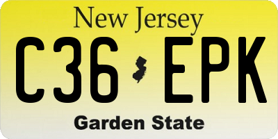 NJ license plate C36EPK