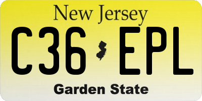 NJ license plate C36EPL