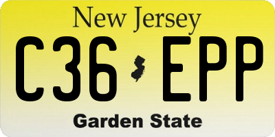 NJ license plate C36EPP