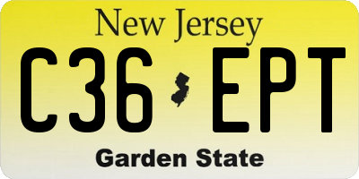 NJ license plate C36EPT