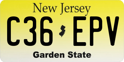 NJ license plate C36EPV
