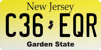 NJ license plate C36EQR